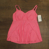 Swim Solutions Womens Textured Underwire Tankini Top 806766 Guava Pink 12