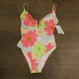 Sanctuary Charming Floral V-Wire One-Piece Swimsuit SACM25256 White Multi XL