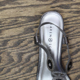 Karen Scott Womens Catrinaa Faux Leather Evening Sandals Silver Gray 9M