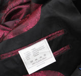 Gito Vitale Slim Fit Velvet Shawl Lapel Unhemmed Tuxedo Suit Set Black 46S / 40W