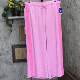 Joylab Rise Elastic Waist Satin Tear Away Track Drawstring Pants Neon Pink 2XL