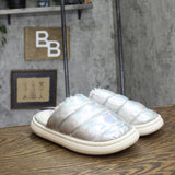 Stars Above Merritt Platform Shine Scuff Slide Slippers Silver Gray S (5-6)