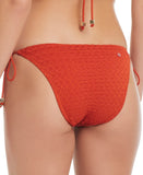 Red Carter Womens Tie-Side Beaded Bikini Bottom RCMM25505 Ember Red Orange L