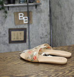 A New Day Embroidered Mesh Slide Sandals with Memory Foam Insole Tan Brown 7M