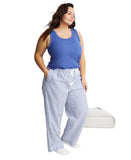 State Of Day Womens Printed Poplin Pajama Pants 100180262MS Blue Stripe L