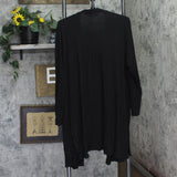 Belldini Embellished Sleeve Knit Open Cardigan BK250055X Black / Gold 2X