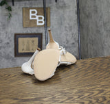 Madden Girl Womens Bloomingg Heeled Sandal Stiletto Ivory Satin White 9.5M