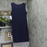 R&M Richards Womens Knit Tank Dress with Necklace 9389 Peacock Blue 14