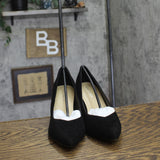 Marc Fisher Womens Suede Caitlin Pump Block Heel MFCAITLIN Black 9M