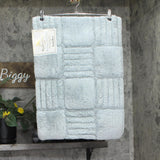 Knightsbridge Cotton Soft Plush Bath Mat Rug Aqua Blue Green 17 in. x 24 in.