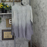Logo By Lori Goldstein Scoop Neck Dye Effect Waffle Shirt Top Dark Shadow Gray L