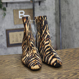 A New Day Womens Tigris Boots Ankle Block Heel 94568626 Tiger Print Brown 7M