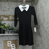 BCX Juniors Pearl-Collar 3/4 Sleeve Dress 1104M8M Black XS