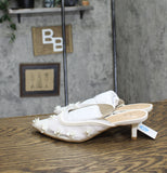 A New Day Womens Delilah Mesh Floral Mule Heels 92611119 White 7.5M