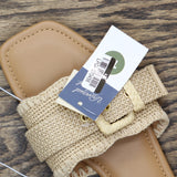 Universal Thread Womens Linda Raffia Buckle Slide Sandals 92611942 Tan Brown 11M