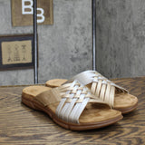 Easy Spirit Women's Criss Cross Strappy Flat Sandals SEMEADOW9 Gold Yellow 7.5M