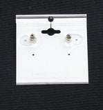 Ear Sense Hypoallergenic Heart Rhinestone Stud Earrings Silver Gray