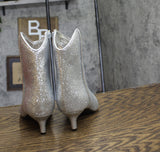 On 34th Womens Aatira Tulip Booties 10019682200 Silver Glitter Gray 6M