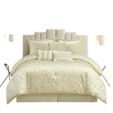 Nanshing 7pc Calioppa Abstract Comforter Set Artemis7-Q-BE Beige Brown Queen