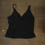 Time And Tru Womens Ruched Tankini Swim Top w/ Removable Pads TT103510T Black XL