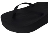 Teva Womens Flatform Sandal Slim Thong Strappy 1164630 Black 8M