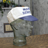 Mens Vintage Martin's Elevator INC. Shortbill Fitted Cap Hat Navy / Blue 7 1/8