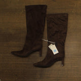 A New Day Justice Faux Suede Heeled Boots with Side Zip 94568890 Brown 7.5M