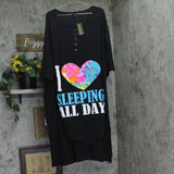 Just Love Womens Short Sleeve Nightgown Sleep Dress Black 3X