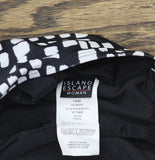 Island Escape Cape Town Printed Tankini Swim Top N770658 Black / White 18W