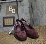Aerosoles Elastic Slingback Block Heel Pump Deep Aubergine Suede Purple 10M