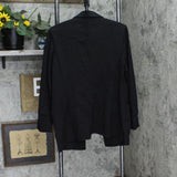 Anne Klein  Collection Compression Notch Collar Blazer Jacket Asphalt Black L