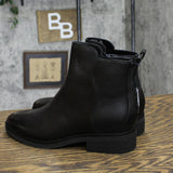 Cole Haan Black Padded River Block Heel Zip-Up Leather Booties Black Leather 8B