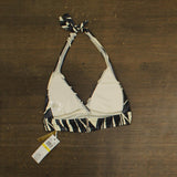Anne Cole Womens Marilyn Printed Halter Bikini Top Swim Black / White M