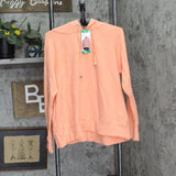 Danskin Womens Modal Blend Fleece Hooded Sweatshirt 1467454 Peach Orange XL