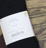Auden Ribbed Ultra Soft Everyday Knit 2 Pack Knee High Socks Black / Brown 4-10