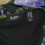 Du Jour Womens Floral Printed Woven Top with Smocked Shirt Top Violet Purple 2XS