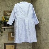 Kasper Funnel Neck Topper 3/4 Sleeve Open Front Jacket California Sky Blue 12