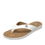Aerosoles Jordyn Cushioned Flip Flop Thong Sandals White Faux Leather 9.5M