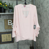 Vince Camuto Womens Plus Size Flutter-Sleeve Top 9261173 Fresh Pink 3X