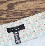 Aqua Womens Lined Tweed Braided Hem Shorts IPO81169 Mint Blue Green XS
