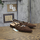 A New Day Womens Twiggy Multi Buckle Mini Heel Flats 94303762 Brown 9.5M