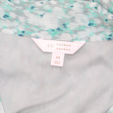 LC Lauren Conrad V-Neck Tie Front Tunic Lined Blouse Shirt Top Blue Green M