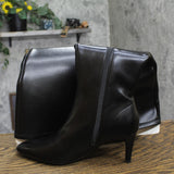 A New Day Nelly Under-Knee Heeled Boots Faux Leather 94637608 Black 7M