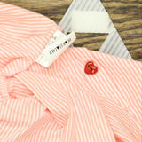 Dearstalker Womens Striped Short Sleeve Pocket T-Shirt Tee Pink / White Free