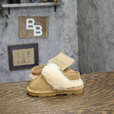 Bearpaw Suede Faux Fur Water-Repellent Slip-On Slippers Iced Coffee Brown 8T