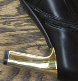 A New Day Womens Sienna Low Shaft Heeled Boots 94637416 Black / Gold 8M