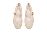DV Dolce Vita Womens Woven Mulaney Strap Ballet Flat Ivory Off White 8.5M