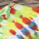 Womens Round Neck T-Shirt Tee Multicolor Tie-Dye See Measurements