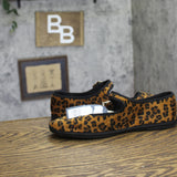 Universal Thread Mary Jane Flats with Ankle Strap 94462393 Leopard Dark Brown 8M