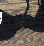 Solid & Striped Eva Bikini Top Cloud Terry Underwire Swim Top Noir Black M